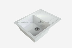 MAXSTONE Мойка глянцевая MS-15 (белый металлик) 640*505*217
